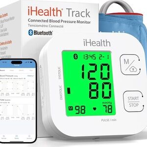 IHealth Track Smart Upper Arm Blood Pressure Monitor with Wide Range Cuff